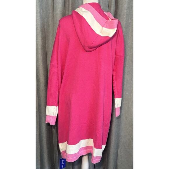 New Super Soft Long Pink Sweater with Hood, NWT Chouyatou Size Small - Picture 3 of 10